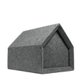 Load image into Gallery viewer, Abri design pour chien et chat en feutre gris avec une forme de maison moderne