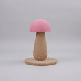 Charger l'image dans la visionneuse de la galerie, Arbre à chat design en forme de champignon avec base ronde et couleur naturelle et rose