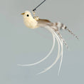 Cargar la imagen en la vista de la galería, Baguette plume oiseau pour chat Oscar et Plume avec longues plumes blanches et design réaliste