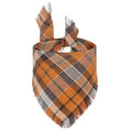 Load image into Gallery viewer, Bandana pour chien en tartan orange avec franges pour un look tendance