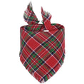 Load image into Gallery viewer, Bandana pour chien en tartan rouge avec bordures effilochées pour un look tendance