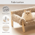 Charger l'image dans la visionneuse de la galerie, Canapé pour chat et chien en peluche beige avec structure en bois montrant intérieur en éponge et résistance à l'usure