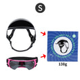 Cargar la imagen en la vista de la galería, Casque et lunette pour chien taille S noir et rose avec packaging Oscar et Plume