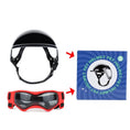 Load image into Gallery viewer, Casque pour chien avec lunettes de protection rouges et boîte de rangement Oscar et Plume