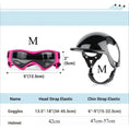 Load image into Gallery viewer, Casque pour chien avec lunettes taille M noires et roses pour protection et confort