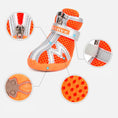Cargar la imagen en la vista de la galería, Chaussures imperméables pour chien orange avec fermeture éclair et semelle antidérapante de Oscar et Plume