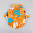 Charger l'image dans la visionneuse de la galerie, Chemise de plage pour chien Oscar et Plume avec motif tropical orange, bleu et blanc