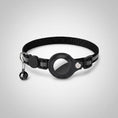 Charger l'image dans la visionneuse de la galerie, Collier Airtag ajustable pour chat noir avec clochette et support sécurisé pour localisateur