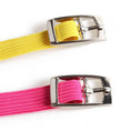 Charger l'image dans la visionneuse de la galerie, Collier anti étranglement chat Oscar et Plume en nylon jaune et rose avec boucle métallique