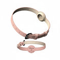 Charger l'image dans la visionneuse de la galerie, Collier pour animal rose avec emplacement Airtag intégré et plaque personnalisée pour chien