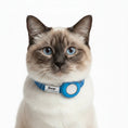 Carica l'immagine nel visualizzatore della galleria, Collier chat anti étranglement bleu avec une boucle ajustable et un médaillon pour identification