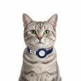 Carica l'immagine nel visualizzatore della galleria, Collier chat anti étranglement bleu d'Oscar et Plume avec boucle réglable pour assurer la sécurité