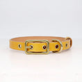 Load image into Gallery viewer, Collier chien cuir personnalisable jaune avec boucle en métal pour un ajustement parfait