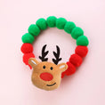 Load image into Gallery viewer, Collier de Noël pour chat et chien avec motifs de renne et perles colorées festives