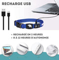 Charger l'image dans la visionneuse de la galerie, Collier led chien avec airtag bleu rechargeable en USB avec autonomie de 8 à 12 heures