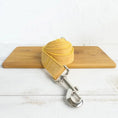 Charger l'image dans la visionneuse de la galerie, Collier personnalisable velours pour chien jaune avec attache en métal argenté de Oscar et Plume