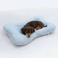 Charger l'image dans la visionneuse de la galerie, Chien allongé sur un coussin rafraîchissant chien et chat bleu en forme d'os pour confort animal