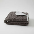Load image into Gallery viewer, Couverture imperméable douce et confortable en gris avec une texture en peluche