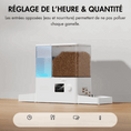 Charger l'image dans la visionneuse de la galerie, Distributeur automatique croquettes connecté blanc avec réservoir transparent réglable en heure et quantité