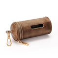 Charger l'image dans la visionneuse de la galerie, Distributeur sacs crotte cuir marron avec fermeture éclair et attache métal doré Oscar et Plume