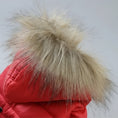 Cargar la imagen en la vista de la galería, Doudoune imperméable chien rouge avec capuche à fourrure synthétique pour protection contre la pluie