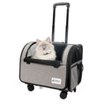 Load image into Gallery viewer, Valise à roulettes de voyage pour chien chat avec chat blanc à l'intérieur et poignée rétractable