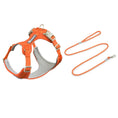 Load image into Gallery viewer, Ensemble harnais et laisse orange pour chien avec réglages ajustables et rembourrage confortable