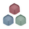 Charger l'image dans la visionneuse de la galerie, Lot de trois gamelles anti glouton chat en silicone avec motifs hexagonaux en rose, bleu et vert