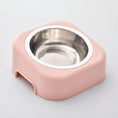 Charger l'image dans la visionneuse de la galerie, Gamelle anti-renversement petit chien Oscar et Plume en plastique rose avec bol inox amovible