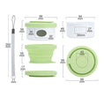 Charger l'image dans la visionneuse de la galerie, Gamelle de voyage petit chien pliable en silicone vert avec accessoires de 99 mm de diamètre