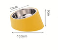 Charger l'image dans la visionneuse de la galerie, Gamelle ergonomique chien jaune avec bol en acier inoxydable dimensions 16.5 cm sur 13 cm Oscar et Plume