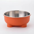 Charger l'image dans la visionneuse de la galerie, Gamelle inox pour chien avec extérieur orange et fond antidérapant pour repas facile