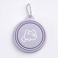 Charger l'image dans la visionneuse de la galerie, Gamelle légère portable pliable couleur violette avec dessin de chat et mousqueton Oscar et Plume