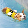 Charger l'image dans la visionneuse de la galerie, Chien nageant dans une piscine avec un gilet de sauvetage chien jaune et noir de Oscar et Plume
