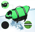 Charger l'image dans la visionneuse de la galerie, Gilet de sauvetage chien vert avec bandes réfléchissantes et poignée de transport Oscar et Plume