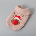 Charger l'image dans la visionneuse de la galerie, Gilet polaire pour chien avec motif de renne et détail de pompon rouge