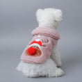 Charger l'image dans la visionneuse de la galerie, Gilet polaire pour chien rose avec motif de renne et pompon rouge pour les saisons froides