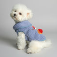 Charger l'image dans la visionneuse de la galerie, Gilet polaire pour chien Oscar et Plume en bleu avec bordure colorée et design confortable