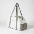 Load image into Gallery viewer, Grand sac pour chien et chat blanc avec anses grises et côtés en filet pour aération