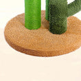 Charger l'image dans la visionneuse de la galerie, Griffoir cactus design Oscar et Plume avec base ronde et poteaux verts pour chats