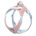 Charger l'image dans la visionneuse de la galerie, Harnais petit chien rose et bleu clair en tissu ajustable pour promenade sécurisée