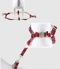 Carica l'immagine nel visualizzatore della galleria, Oscar et Plume harnais pour chien coton rouge tartan réglable avec boucle rapide et attache métal étapes montage