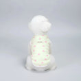 Carica l'immagine nel visualizzatore della galleria, Chien blanc portant un t-shirt élégant pour chien à motifs de cœurs roses sur fond vert pâle