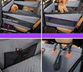 Charger l'image dans la visionneuse de la galerie, Housse sécurisée auto pour chien en tissu gris avec support renforcé et espace élargi pour sécurité et confort