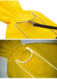 Carica l'immagine nel visualizzatore della galleria, Imperméable confort pour chien jaune avec ouverture pour laisse et bandes réfléchissantes