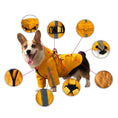 Charger l'image dans la visionneuse de la galerie, Imperméable pour chien avec capuche en jaune, équipé de sangles réglables et de détails réfléchissants
