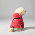 Charger l'image dans la visionneuse de la galerie, Imperméable pour chien avec capuche en rouge, idéal pour protéger votre animal de la pluie