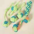 Charger l'image dans la visionneuse de la galerie, Ensemble de jouets à mâcher durable pour chien en corde de couleur verte et orange, idéal pour les jeux et la mastication