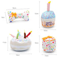 Cargar la imagen en la vista de la galería, Jouet anniversaire pour chien ensemble de jouets en peluche forme gâteau et os coloré Oscar et Plume