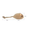 Load image into Gallery viewer, Jouet souris pour chat en peluche beige avec queue tressée dimensions 6 cm par 3 cm
